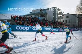 03.03.2022, Drammen, Norway (NOR): Harald Oestberg Amundsen (NOR), Jovian Hediger (SUI), (l-r)  - FIS world cup cross-country, individual sprint, Drammen (NOR). www.nordicfocus.com. © Modica/NordicFocus. Every downloaded picture is fee-liable.