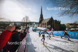03.03.2022, Drammen, Norway (NOR): Katharina Hennig (GER), Julia Kern (USA), Johanna Hagstroem (SWE), Tiril Udnes Weng (NOR), Barbora Antosova (CZE), (l-r)  - FIS world cup cross-country, individual sprint, Drammen (NOR). www.nordicfocus.com. © Modica/NordicFocus. Every downloaded picture is fee-liable.