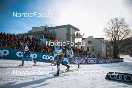 03.03.2022, Drammen, Norway (NOR): Nadine Faehndrich (SUI), Katharina Hennig (GER), Jessie Diggins (USA), Katri Lylynpera (FIN), (l-r)  - FIS world cup cross-country, individual sprint, Drammen (NOR). www.nordicfocus.com. © Modica/NordicFocus. Every downloaded picture is fee-liable.