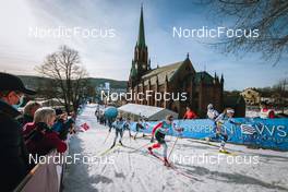 03.03.2022, Drammen, Norway (NOR): Katri Lylynpera (FIN), Kerttu Niskanen (FIN), Kristine Stavaas Skistad (NOR), Hedda Oestberg Amundsen (NOR), Anna Dyvik (SWE), (l-r)  - FIS world cup cross-country, individual sprint, Drammen (NOR). www.nordicfocus.com. © Modica/NordicFocus. Every downloaded picture is fee-liable.