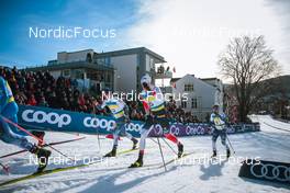 03.03.2022, Drammen, Norway (NOR): Ristomatti Hakola (FIN), Paal Troean Aune (NOR), Joni Maki (FIN), (l-r)  - FIS world cup cross-country, individual sprint, Drammen (NOR). www.nordicfocus.com. © Modica/NordicFocus. Every downloaded picture is fee-liable.
