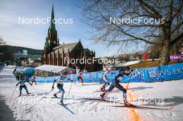 03.03.2022, Drammen, Norway (NOR): Laurien Van Der Graaff (SUI), Johanna Matintalo (FIN), Rosie Brennan (USA), Julie Myhre (NOR), Jonna Sundling (SWE), (l-r)  - FIS world cup cross-country, individual sprint, Drammen (NOR). www.nordicfocus.com. © Modica/NordicFocus. Every downloaded picture is fee-liable.