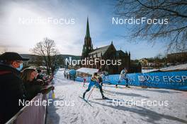 03.03.2022, Drammen, Norway (NOR): Kamil Bury (POL), Theo Schely (FRA), Ondrej Cerny (CZE), George Ersson (SWE), (l-r)  - FIS world cup cross-country, individual sprint, Drammen (NOR). www.nordicfocus.com. © Modica/NordicFocus. Every downloaded picture is fee-liable.