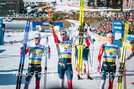 06.03.2022, Oslo, Norway (NOR): Sjur Roethe (NOR), Martin Loewstroem Nyenget (NOR), Didrik Toenseth (NOR), (l-r)  - FIS world cup cross-country, mass men, Oslo (NOR). www.nordicfocus.com. © Modica/NordicFocus. Every downloaded picture is fee-liable.