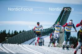 06.03.2022, Oslo, Norway (NOR): Harald Oestberg Amundsen (NOR), William Poromaa (SWE), Andrew Musgrave (GBR), (l-r)  - FIS world cup cross-country, mass men, Oslo (NOR). www.nordicfocus.com. © Modica/NordicFocus. Every downloaded picture is fee-liable.