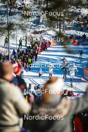 06.03.2022, Oslo, Norway (NOR): Leo Johansson (SWE), Janosch Brugger (GER), Oskar Svensson (SWE), (l-r)  - FIS world cup cross-country, mass men, Oslo (NOR). www.nordicfocus.com. © Modica/NordicFocus. Every downloaded picture is fee-liable.