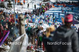 06.03.2022, Oslo, Norway (NOR): Haavard Moseby (NOR), Giandomenico Salvadori (ITA), William Poromaa (SWE), Francesco De Fabiani (ITA), Martin Loewstroem Nyenget (NOR), Perttu Hyvarinen (FIN), Andrew Musgrave (GBR), Harald Oestberg Amundsen (NOR), (l-r)  - FIS world cup cross-country, mass men, Oslo (NOR). www.nordicfocus.com. © Modica/NordicFocus. Every downloaded picture is fee-liable.