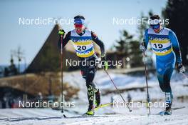 06.03.2022, Oslo, Norway (NOR): Jonas Dobler (GER), Maurice Manificat (FRA), (l-r)  - FIS world cup cross-country, mass men, Oslo (NOR). www.nordicfocus.com. © Modica/NordicFocus. Every downloaded picture is fee-liable.