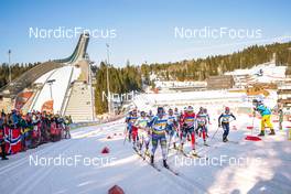 05.03.2022, Oslo, Norway (NOR): Teresa Stadlober (AUT), Ebba Andersson (SWE), Krista Parmakoski (FIN), Therese Johaug (NOR), Heidi Weng (NOR), Katharina Hennig (GER), (l-r)  - FIS world cup cross-country, mass women, Oslo (NOR). www.nordicfocus.com. © Thibaut/NordicFocus. Every downloaded picture is fee-liable.