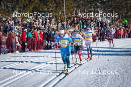 05.03.2022, Oslo, Norway (NOR): Coralie Bentz (FRA), Anna Svendsen (NOR), Sofia Henriksson (SWE), (l-r)  - FIS world cup cross-country, mass women, Oslo (NOR). www.nordicfocus.com. © Thibaut/NordicFocus. Every downloaded picture is fee-liable.