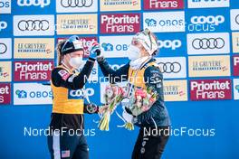 12.03.2022, Falun, Sweden (SWE): Jessie Diggins (USA), Ebba Andersson (SWE), (l-r) - FIS world cup cross-country, 10km women, Falun (SWE). www.nordicfocus.com. © Modica/NordicFocus. Every downloaded picture is fee-liable.