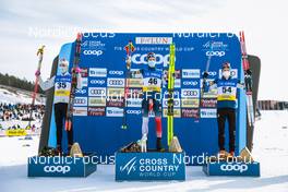 12.03.2022, Falun, Sweden (SWE): Calle Halfvarsson (SWE), Didrik Toenseth (NOR), Harald Oestberg Amundsen (NOR), (l-r) - FIS world cup cross-country, 15km men, Falun (SWE). www.nordicfocus.com. © Modica/NordicFocus. Every downloaded picture is fee-liable.