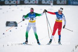 12.03.2022, Falun, Sweden (SWE): Samuel Uduigowme Ikpefan (NGR), Sebastian Endrestad (CHI), (l-r)  - FIS world cup cross-country, 15km men, Falun (SWE). www.nordicfocus.com. © Modica/NordicFocus. Every downloaded picture is fee-liable.
