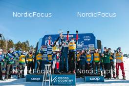 11.03.2022, Falun, Sweden (SWE): Norwegian teamwith the Cristal Globe 2021-2022 - FIS world cup cross-country, cups, Falun (SWE). www.nordicfocus.com. © Modica/NordicFocus. Every downloaded picture is fee-liable.