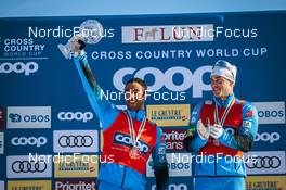 11.03.2022, Falun, Sweden (SWE): Richard Jouve (FRA), Lucas Chanavat (FRA), (l-r) - FIS world cup cross-country, cups, Falun (SWE). www.nordicfocus.com. © Modica/NordicFocus. Every downloaded picture is fee-liable.