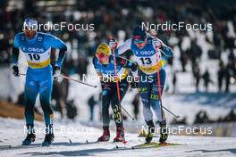 11.03.2022, Falun, Sweden (SWE): Richard Jouve (FRA), Janosch Brugger (GER), Lauri Vuorinen (FIN), (l-r) - FIS world cup cross-country, individual sprint, Falun (SWE). www.nordicfocus.com. © Modica/NordicFocus. Every downloaded picture is fee-liable.