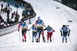 11.03.2022, Falun, Sweden (SWE): Sivert Wiig (NOR), Gjoeran Tefre (NOR), Benjamin Moser (AUT), (l-r)  - FIS world cup cross-country, individual sprint, Falun (SWE). www.nordicfocus.com. © Modica/NordicFocus. Every downloaded picture is fee-liable.