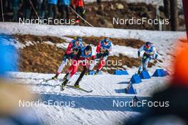 11.03.2022, Falun, Sweden (SWE): Simen Myhre (NOR), Michael Foettinger (AUT), Lars Hjelmeset (NOR), (l-r) - FIS world cup cross-country, individual sprint, Falun (SWE). www.nordicfocus.com. © Modica/NordicFocus. Every downloaded picture is fee-liable.