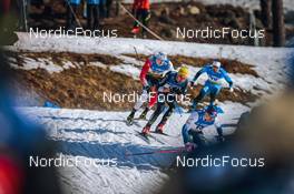 11.03.2022, Falun, Sweden (SWE): Paal Troean Aune (NOR), Oskar Svensson (SWE), Janosch Brugger (GER), (l-r) - FIS world cup cross-country, individual sprint, Falun (SWE). www.nordicfocus.com. © Modica/NordicFocus. Every downloaded picture is fee-liable.