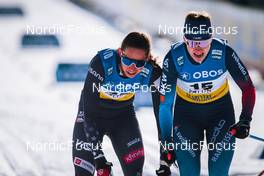 11.03.2022, Falun, Sweden (SWE): Julia Kern (USA), Nadine Faehndrich (SUI), (l-r)  - FIS world cup cross-country, individual sprint, Falun (SWE). www.nordicfocus.com. © Modica/NordicFocus. Every downloaded picture is fee-liable.