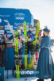 13.03.2022, Falun, Sweden (SWE): Heidi Weng (NOR), Hans Christer Holund (NOR), Didrik Toenseth (NOR), Therese Johaug (NOR), (l-r) - FIS world cup cross-country, mixed relay, Falun (SWE). www.nordicfocus.com. © Modica/NordicFocus. Every downloaded picture is fee-liable.