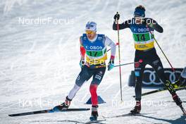 13.03.2022, Falun, Sweden (SWE): Sjur Roethe (NOR), Lucas Boegl (GER), (l-r)  - FIS world cup cross-country, mixed relay, Falun (SWE). www.nordicfocus.com. © Modica/NordicFocus. Every downloaded picture is fee-liable.