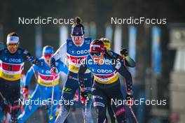 13.03.2022, Falun, Sweden (SWE): Kerttu Niskanen (FIN), Julia Kern (USA), (l-r)  - FIS world cup cross-country, mixed relay, Falun (SWE). www.nordicfocus.com. © Modica/NordicFocus. Every downloaded picture is fee-liable.