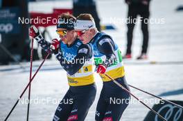 13.03.2022, Falun, Sweden (SWE): Scott Patterson (USA), Zak Ketterson (USA), (l-r)  - FIS world cup cross-country, mixed relay, Falun (SWE). www.nordicfocus.com. © Modica/NordicFocus. Every downloaded picture is fee-liable.