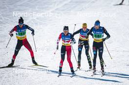13.03.2022, Falun, Sweden (SWE): Naoto Baba (JPN), Masako Ishida (JPN), Lisa Lohmann (GER), Lucas Boegl (GER), (l-r)  - FIS world cup cross-country, mixed relay, Falun (SWE). www.nordicfocus.com. © Modica/NordicFocus. Every downloaded picture is fee-liable.
