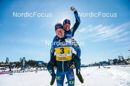 13.03.2022, Falun, Sweden (SWE): Kerttu Niskanen (FIN), Iivo Niskanen (FIN), (l-r)  - FIS world cup cross-country, mixed relay, Falun (SWE). www.nordicfocus.com. © Modica/NordicFocus. Every downloaded picture is fee-liable.