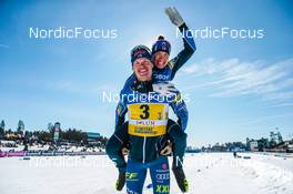 13.03.2022, Falun, Sweden (SWE): Kerttu Niskanen (FIN), Iivo Niskanen (FIN), (l-r)  - FIS world cup cross-country, mixed relay, Falun (SWE). www.nordicfocus.com. © Modica/NordicFocus. Every downloaded picture is fee-liable.