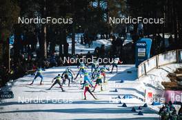 13.03.2022, Falun, Sweden (SWE): Beda Klee (SUI), Antoine Cyr (CAN), Zak Ketterson (USA), Lucas Boegl (GER), Francesco De Fabiani (ITA), Naoto Baba (JPN), William Poromaa (SWE), Perttu Hyvarinen (FIN), Hans Christer Holund (NOR), Jonas Dobler (GER), Sjur Roethe (NOR), (l-r)  - FIS world cup cross-country, mixed relay, Falun (SWE). www.nordicfocus.com. © Modica/NordicFocus. Every downloaded picture is fee-liable.