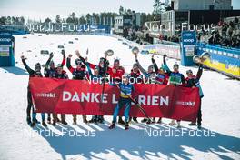 13.03.2022, Falun, Sweden (SWE): Lydia Hiernickel (SUI), Beda Klee (SUI), Candide Pralong (SUI), Laurien Van Der Graaff (SUI), (l-r)  - FIS world cup cross-country, mixed relay, Falun (SWE). www.nordicfocus.com. © Modica/NordicFocus. Every downloaded picture is fee-liable.
