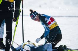 13.03.2022, Falun, Sweden (SWE): Kerttu Niskanen (FIN), Krista Parmakoski (FIN), (l-r)  - FIS world cup cross-country, mixed relay, Falun (SWE). www.nordicfocus.com. © Modica/NordicFocus. Every downloaded picture is fee-liable.