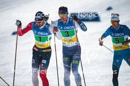 13.03.2022, Falun, Sweden (SWE): Hans Christer Holund (NOR), Perttu Hyvarinen (FIN), (l-r)  - FIS world cup cross-country, mixed relay, Falun (SWE). www.nordicfocus.com. © Modica/NordicFocus. Every downloaded picture is fee-liable.