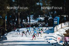 13.03.2022, Falun, Sweden (SWE): Beda Klee (SUI), Antoine Cyr (CAN), Zak Ketterson (USA), Lucas Boegl (GER), Francesco De Fabiani (ITA), Naoto Baba (JPN), William Poromaa (SWE), Perttu Hyvarinen (FIN), Hans Christer Holund (NOR), Jonas Dobler (GER), Sjur Roethe (NOR), (l-r)  - FIS world cup cross-country, mixed relay, Falun (SWE). www.nordicfocus.com. © Modica/NordicFocus. Every downloaded picture is fee-liable.