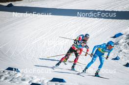13.03.2022, Falun, Sweden (SWE): Antoine Cyr (CAN), Francesco De Fabiani (ITA), (l-r)  - FIS world cup cross-country, mixed relay, Falun (SWE). www.nordicfocus.com. © Modica/NordicFocus. Every downloaded picture is fee-liable.