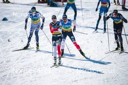 13.03.2022, Falun, Sweden (SWE): Heidi Weng (NOR), Hans Christer Holund (NOR), (l-r)  - FIS world cup cross-country, mixed relay, Falun (SWE). www.nordicfocus.com. © Modica/NordicFocus. Every downloaded picture is fee-liable.