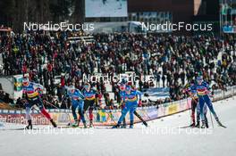 13.03.2022, Falun, Sweden (SWE): Tiril Udnes Weng (NOR), Lena Quintin (FRA), Dahria Beatty (CAN), Nicole Monsorno (ITA), Anamarija Lampic (SLO), (l-r)  - FIS world cup cross-country, mixed team sprint, Falun (SWE). www.nordicfocus.com. © Modica/NordicFocus. Every downloaded picture is fee-liable.