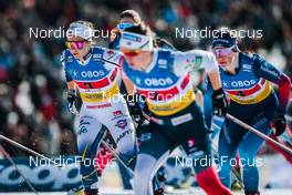 13.03.2022, Falun, Sweden (SWE): Johanna Hagstroem (SWE), Nadine Faehndrich (SUI), (l-r)  - FIS world cup cross-country, mixed team sprint, Falun (SWE). www.nordicfocus.com. © Modica/NordicFocus. Every downloaded picture is fee-liable.