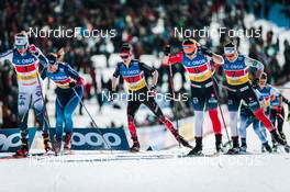 13.03.2022, Falun, Sweden (SWE): Nadine Faehndrich (SUI), Olivia Bouffard-Nesbitt (CAN), Lotta Udnes Weng (NOR), Tiril Udnes Weng (NOR), (l-r)  - FIS world cup cross-country, mixed team sprint, Falun (SWE). www.nordicfocus.com. © Modica/NordicFocus. Every downloaded picture is fee-liable.