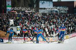 13.03.2022, Falun, Sweden (SWE): Tiril Udnes Weng (NOR), Lena Quintin (FRA), Dahria Beatty (CAN), Nicole Monsorno (ITA), Anamarija Lampic (SLO), (l-r)  - FIS world cup cross-country, mixed team sprint, Falun (SWE). www.nordicfocus.com. © Modica/NordicFocus. Every downloaded picture is fee-liable.