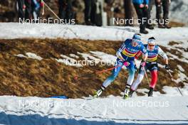13.03.2022, Falun, Sweden (SWE): Anamarija Lampic (SLO), Tiril Udnes Weng (NOR), (l-r)  - FIS world cup cross-country, mixed team sprint, Falun (SWE). www.nordicfocus.com. © Modica/NordicFocus. Every downloaded picture is fee-liable.