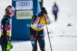 13.03.2022, Falun, Sweden (SWE): Laura Gimmler (GER), Janosch Brugger (GER), (l-r)  - FIS world cup cross-country, mixed team sprint, Falun (SWE). www.nordicfocus.com. © Modica/NordicFocus. Every downloaded picture is fee-liable.