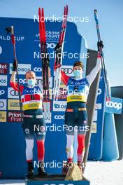 13.03.2022, Falun, Sweden (SWE): Lotta Udnes Weng (NOR), Harald Oestberg Amundsen (NOR), (l-r)  - FIS world cup cross-country, mixed team sprint, Falun (SWE). www.nordicfocus.com. © Modica/NordicFocus. Every downloaded picture is fee-liable.