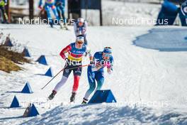 13.03.2022, Falun, Sweden (SWE): Tiril Udnes Weng (NOR), Anamarija Lampic (SLO), (l-r)  - FIS world cup cross-country, mixed team sprint, Falun (SWE). www.nordicfocus.com. © Modica/NordicFocus. Every downloaded picture is fee-liable.