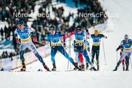 13.03.2022, Falun, Sweden (SWE): Calle Halfvarsson (SWE), Janik Riebli (SUI), Harald Oestberg Amundsen (NOR), (l-r)  - FIS world cup cross-country, mixed team sprint, Falun (SWE). www.nordicfocus.com. © Modica/NordicFocus. Every downloaded picture is fee-liable.