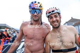 04.08.2022, Sandnes, Norway (NOR): Petter Northug (NOR), Federico Pellegrino (ITA), (l-r) - BLINK22 Festival Cross-Country - Sandnes (NOR). www.nordicfocus.com. © Manzoni/NordicFocus. Every downloaded picture is fee-liable.