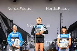 05.08.2022, Sandnes, Norway (NOR): Victoria Carl (GER), Linn Soemskar (SWE), Eva Urevc (SLO), (l-r) - BLINK22 Festival Cross-Country - Sandnes (NOR). www.nordicfocus.com. © Manzoni/NordicFocus. Every downloaded picture is fee-liable.