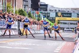 06.08.2022, Sandnes, Norway (NOR): Adrew Young (GBR), Gjoeran Tefre (NOR), James Clugnet (GBR), Alfred Buskqvist (SWE), (l-r)  - BLINK22 Festival Cross-Country - Sandnes (NOR). www.nordicfocus.com. © Manzoni/NordicFocus. Every downloaded picture is fee-liable.